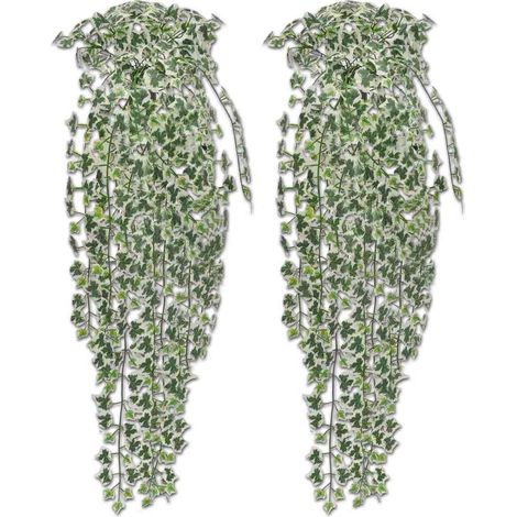 Buissons de lierre artificiel décoration intérieure tiges plastique bigarré 90 cm lot de 4 (1/3)