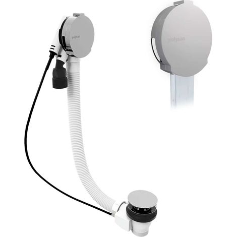 Polysan - Garniture de vidage et remplissage par le trop-plein, longueur 60 cm, chrome 71851 (1/5)