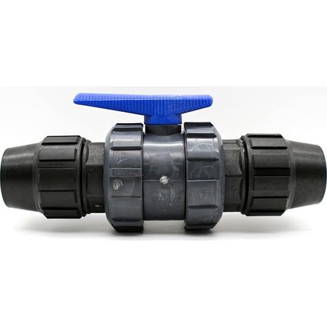 Raccord Tuyau 32mm Pack 1 Vanne à Bille PVC Raccord avec Joint PTFE Diametre 32mm Raccord Tuyau d'Arrosage Vanne Boisseau pour Tuyau Arrosage, Piscine, Arret Robinet Eau (1/5)