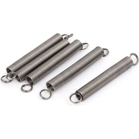 Ressort de Traction Ressort de Tension Ressorts d'Extension 0.6mmx6mmx50mm 304 Inoxydable Acier Argenté 5pcs (1/3)