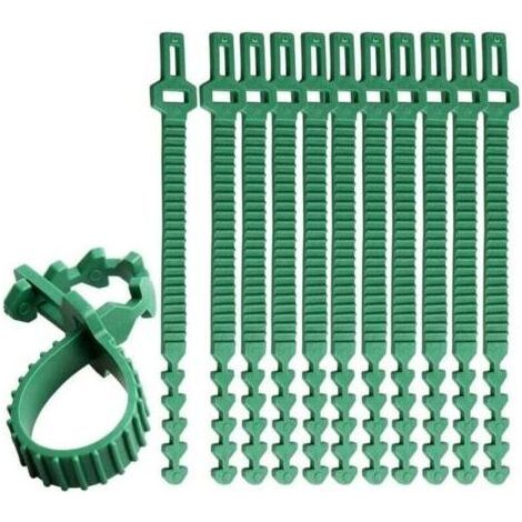 10 Pièces À Toute épreuve Attaches Végétales, 24cm Bretelles Ajustables pour Arbres Liens pour Plantes De Jardin Interlock pour Le Support De Rosier Arbustif (1/5)