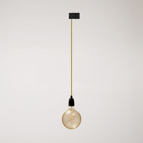 Creative Cables - Candeeiro suspenso de carris vintage com acabamento em porcelana - lâmpada incluída