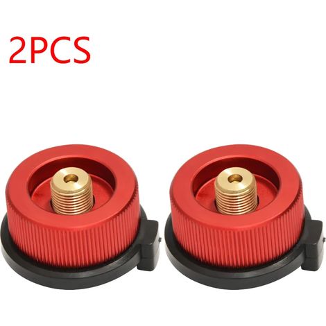 Adaptateur pour réservoir de gaz de réchaud de camping portable (lot de 2) - Convertisseur de gaz pour recharge de propane - Connecteur pour brûleur à gaz - Fournitures de camping (1/5)