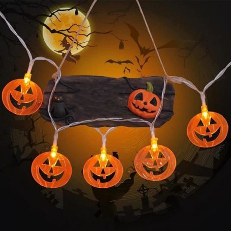 Guirlande lumineuse - MARSEE - Cordon de citrouille - Solaire - LED - Étanche - 30 ampoules (1/4)