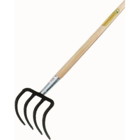 Spatenhacke, 4 Zinken, 135cm, 19x16 cm, Eschenstiel, Baj.