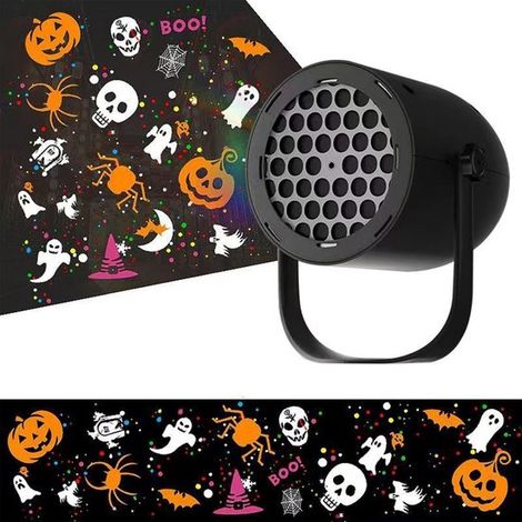Projecteur Halloween - Éclairage d'Halloween - Projecteur Noël - Lampe projecteur citrouille de jardin - Noir - 9,3 x 10,5 x 7,6 cm (1/5)
