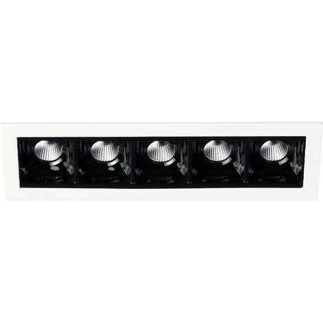 Encastré intérieur NELIO 5 rectangle blanc mat 3000K 24,7W 2295lm IP20 - EUROPOLE - 504000 (1/4)