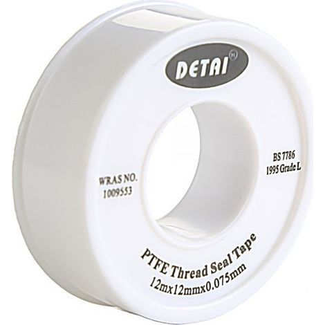 PTFE Teflon Threaded Sealing Tape Adhesive Plumbers Water Tight 12m x 12mm