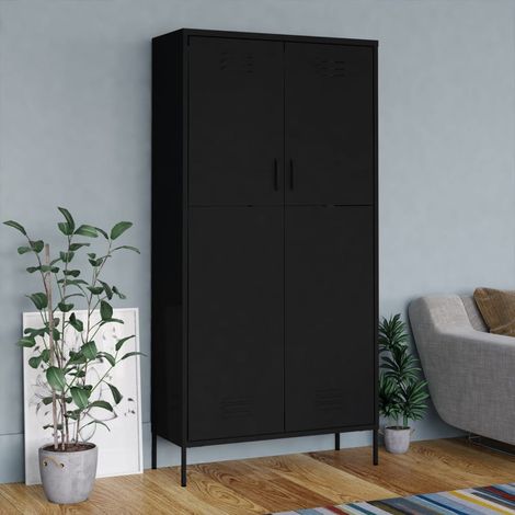 vidaXL Kleiderschrank Schwarz 90x50x180 cm Stahl (1/5)