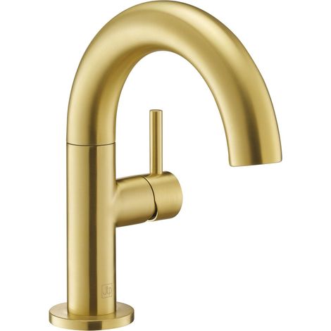 JTP Vos Side Lever Basin Mixer Tap - Brushed Brass (1/2)