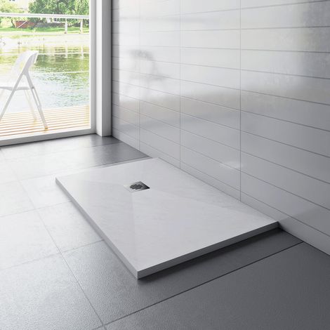 [PRODUIT D'OCCASION]Receveur de douche 90x100cm extra-plat antidérapant avec une grille en inox