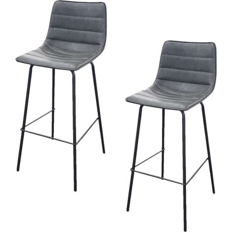 Lot de 2 chaises de bar en velours avec pieds en métal BROOKLYN (1/3)