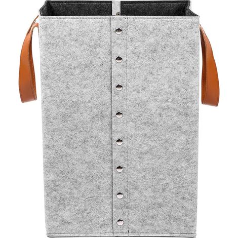 panier à linge gris pliable en feutre avec poignées de (1/5)