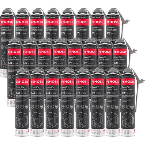Lot de 24 Mousses colle universelle SpeedFix Construction 878 pistolable 690ml PENOSIL (1/2)