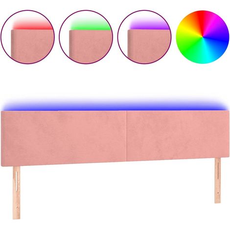 Maison Exclusive - Cabecero con LED de terciopelo rosa 180x5x78/8 (1/5)