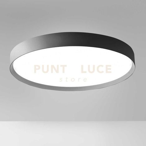 AVA P/G - PLAFONIERA IN ALLUMINIO NERO A LED 3000-4000K 5200-5400LM 80W DIMMERABILE D.80CM