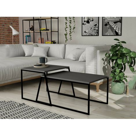 Mesa de Centro Menkent, Revistero, 50x88x38h cm Negro (1/5)