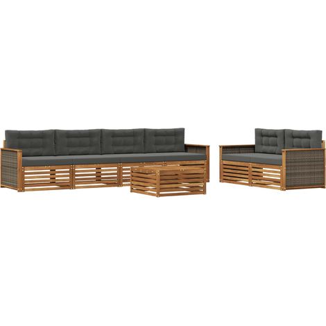 Outdoor Sofa Set with Cushion 7 pcs Natural and Anthracite vidaXL (1/5)