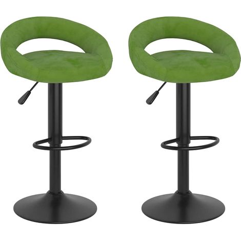 Maison Exclusive - Sgabelli da Bar 2 pz Verde Chiaro in Velluto (1/5)