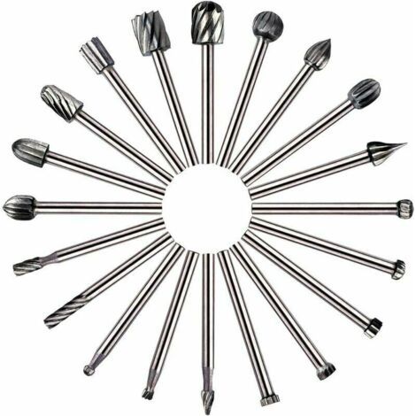 FENOPLASTICAUlisem 20 pièces d'outils rotatifs fraise HSS fraise à bois fraise à bois, utilisée pour Dremel/accessoires utilisés pour le travail du bois de bricolage, outil rotatif de gravure (1/5)