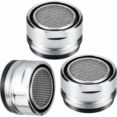3 Pièces Embout Robinet Salle de Bain 24mm, Mousseur Robinet Economie Eau, Embout Robinet Cuisine avec Joint D'étanchéité, Économiseurs d'Eau Robinet pour Lavabo, Salle de Bain, Cuisine (1/4)