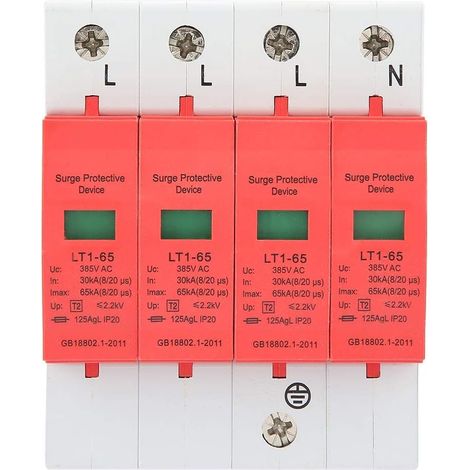 Parasurtenseur Parafoudre Triphasé à Basse Tension Parafoudre à Réponse Rapide Connexion Triphasée à Quatre Fils pour la Protection Contre la Foudre (1/5)