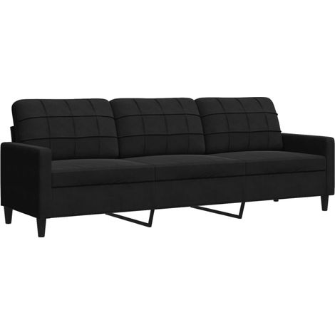 Canapé à 3 places,Sofa pour Salon,Banquette Noir 210 cm Velours CFW876704 (1/5)
