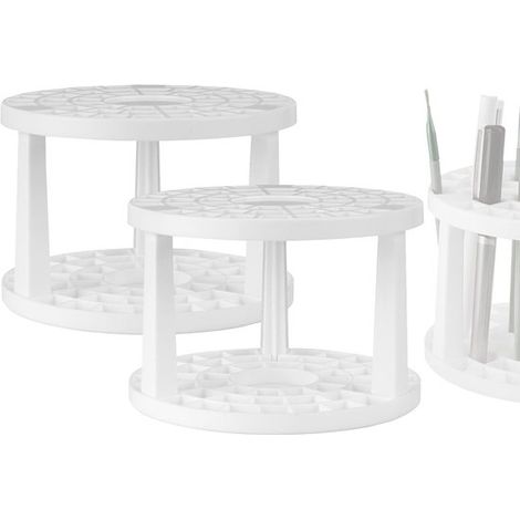 Porta pennelli per trucco - 2 pezzi - Con 50 fori - Vassoio per penne - Porta penne - Scolapenne per asciugatura pennelli - Organizer da scrivania per beauty case - Vassoio per penne - Scrivania (1/5)