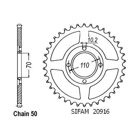 Couronne Cb 250 Twin/N 1978-1982 - 530 - 41 Dents - Similaire JTR246