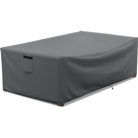 Wasserdichte Schutzhülle für Gartenmöbel, Couchtischabdeckung, robuste rechteckige Outdoor-Tischabdeckung, 122 x 71 x 33 cm, grau (1/4)