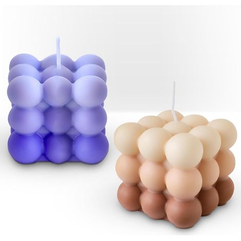 Bubblekerze Duftkerze Geschenkset 2 Stück Lila und Bernstein (1/5)