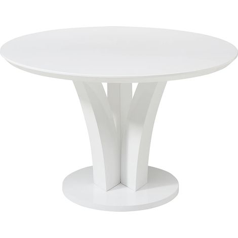 Tavolo da pranzo tondo 4 persone in MDF Bianco laccato - VIALETA (1/5)