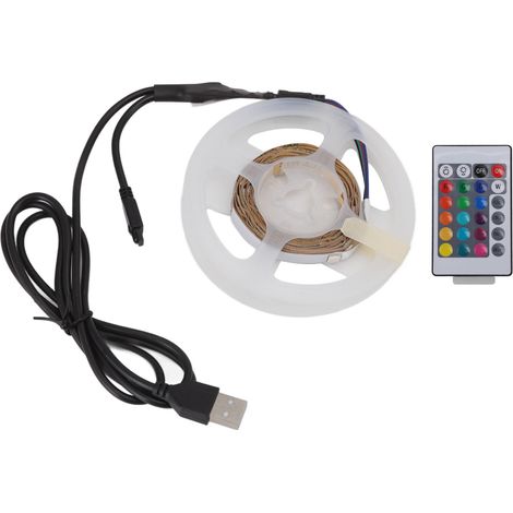 5V USB RGB LED-Streifen mit Bluetooth-App-Steuerung und 24-Tasten-Infrarot-Fernbedienung für Partys, Bars und Hochzeiten, 2 m / 6,6 Fuß (1/5)