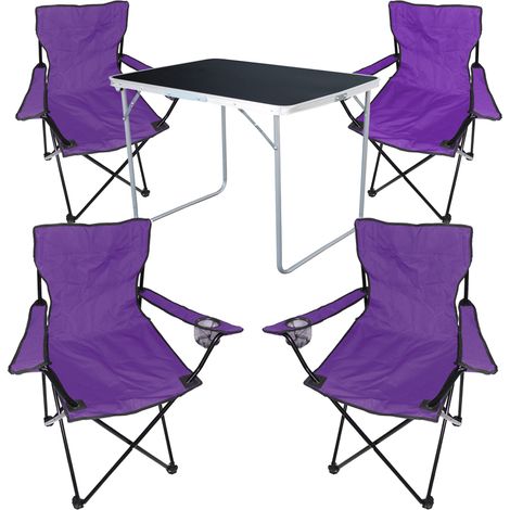 5-tlg Campingsessel Lila + Campingtisch-MMC330870B+4xMPO2467 (1/5)