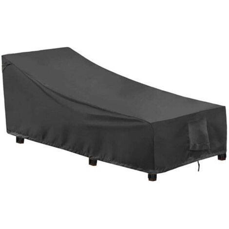 2-piece garden lounge chair cover, XU, 400D Oxford fabric, Windproof, UV-resistant, Sun lounger protection with ventilation grilles, Patio (208x76x79/41cm)