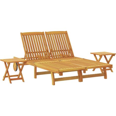 Tumbona Marrón Madera de Acacia Sólida vidaXL