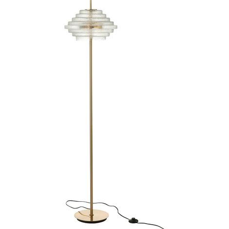 Lampe sur pied led doré en verre transparent design élégant - Doré et verre transparent (1/5)
