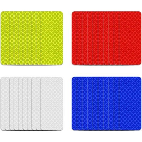 Packung mit 40 reflektierenden Sicherheitsaufklebern für Autos, Fahrräder, Motorräder und Motorradhelme (3 x 8 cm, 4 Farben)