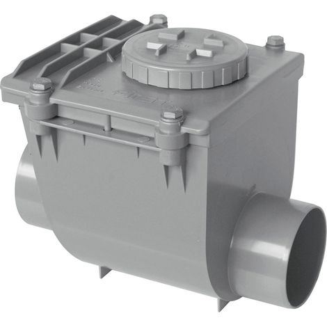 First Plast – Clapet anti-retour assainissement à coller Ø125 – PVC gris clair – Emboîture à coller – Réseau évacuation bâtiment (1/3)
