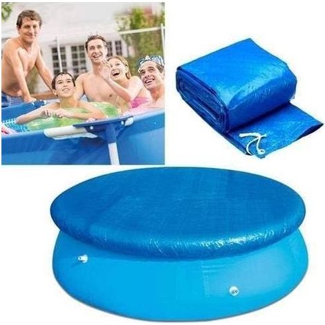 183 cm de Diamètre Bâches/Couverture de Protection avec Attaches en Corde,Bâche Durable Antipoussière Coupe-Vent pour Piscines Hors Sol Rondes (1/5)