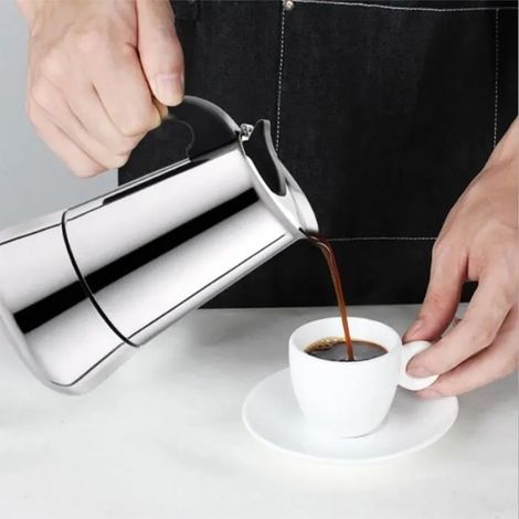 Cafetière Italienne en Acier Inoxydable – 6 Tasses (300 ml), Compatible Cuisinière, Moka Expresso multicolore CAFETIERE (1/4)