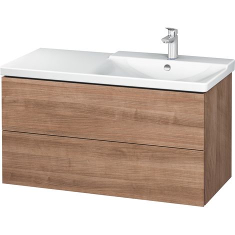 Duravit L-Cube Mueble de pared 1020mm, profundidad 481, 2 cajones, apto para P3 Comfort Artículo 233410, lavabo a la derecha, color: Cerezo del Tesino - LC625207373 (1/4)