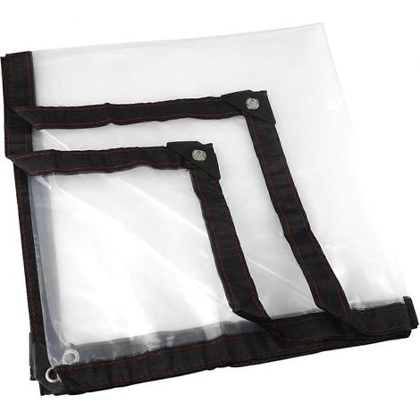 Bâche transparente, imperméable, résistante au gel et à la pluie, film isolant pour auvent, couverture en plastique PE (2 x 2 m) (1/5)