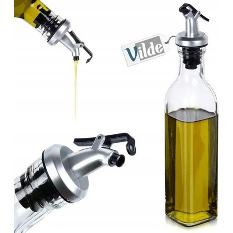 Bouteille Huile Vinaigre - Verre Transparent 250 ml - Distributeur Verrouillable - Usage Maison et Restauration - 1 Pièce