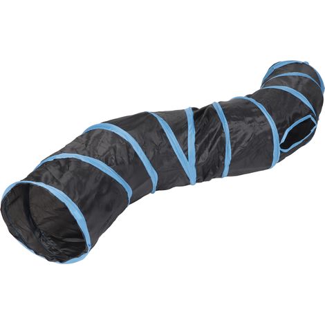 Tunnel pour chat en forme de S, Tube de jeu pliable résistant aux déchirures avec 4 ouvertures pour chiots, chatons, lapins