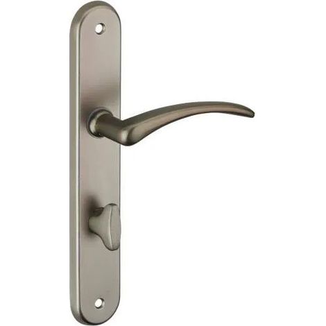 Poignée de porte Selen, alu nickel satiné, E195, à condamnation (1/2)