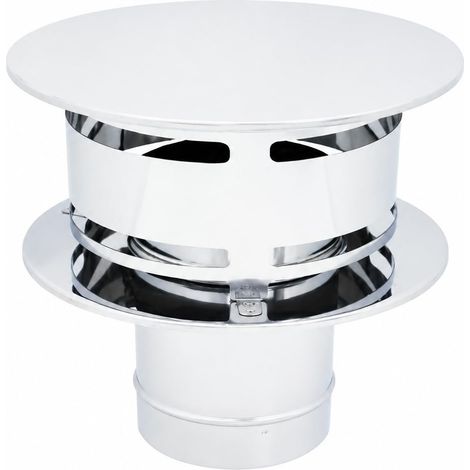 MAKA Comignolo Anti Intemperie Chiuso, Terminale per Canna Fumaria Camino Stufa a Legna Pellet e Gas, Cappello Antivento Antipioggia Chiuso Inox Ø 220 mm (1/5)