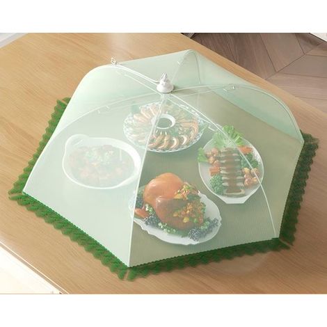 Ensemble de 2 parasols pliables et anti-mouches, housses anti-moustiques et anti-insectes, adaptés aux barbecues et aux pique-niques, Vert - [18 pouces] (1/4)