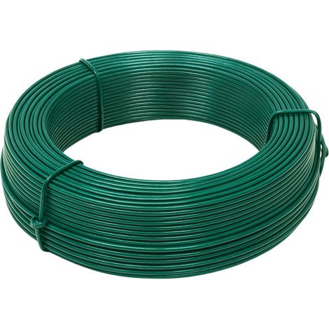 Fil de tension acier plastifié vert Ø2,7 mm 100 m clôtures (1/4)