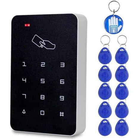 Eigenständiger RFID-Zugangskontrollkartenleser mit digitaler Tastatur + 10 Schlüsseln Tk4100 für Heim-/Wohnungs-/Fabrik-Sicherheitssystem (1/5)